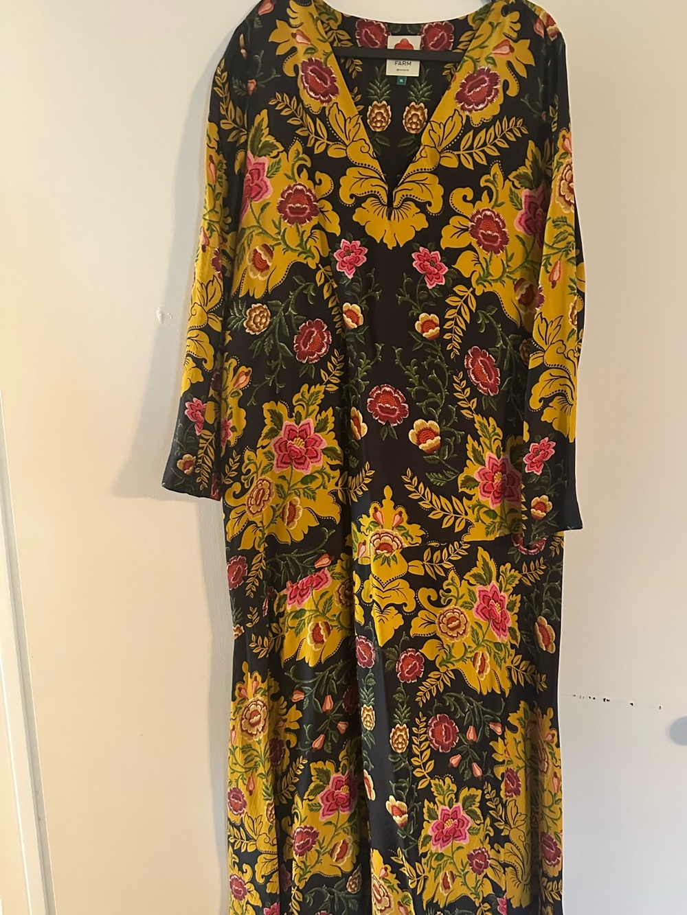 FARM Rio Black Maxi Dress with Mustard and Pink Floral Print - Picture 5 of 5